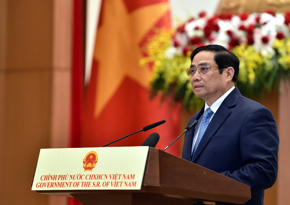 Thủ tướng Chính phủ Phạm Minh Chính phát biểu tại lễ kỷ niệm 76 năm Quốc khánh nước Cộng hòa xã hội chủ nghĩa Việt Nam. Nguồn: chinhphu.vn