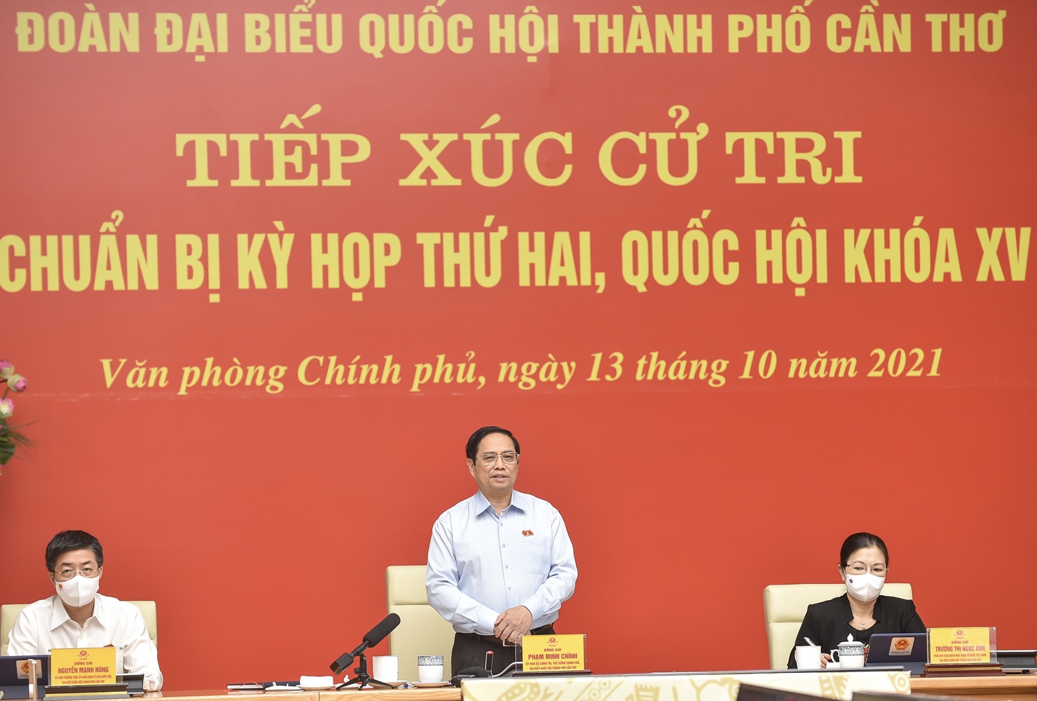 Thủ tướng Chính phủ Phạm Minh Chính phát biểu tại buổi tiếp xúc cử tri. Nguồn: chinhphu.vn