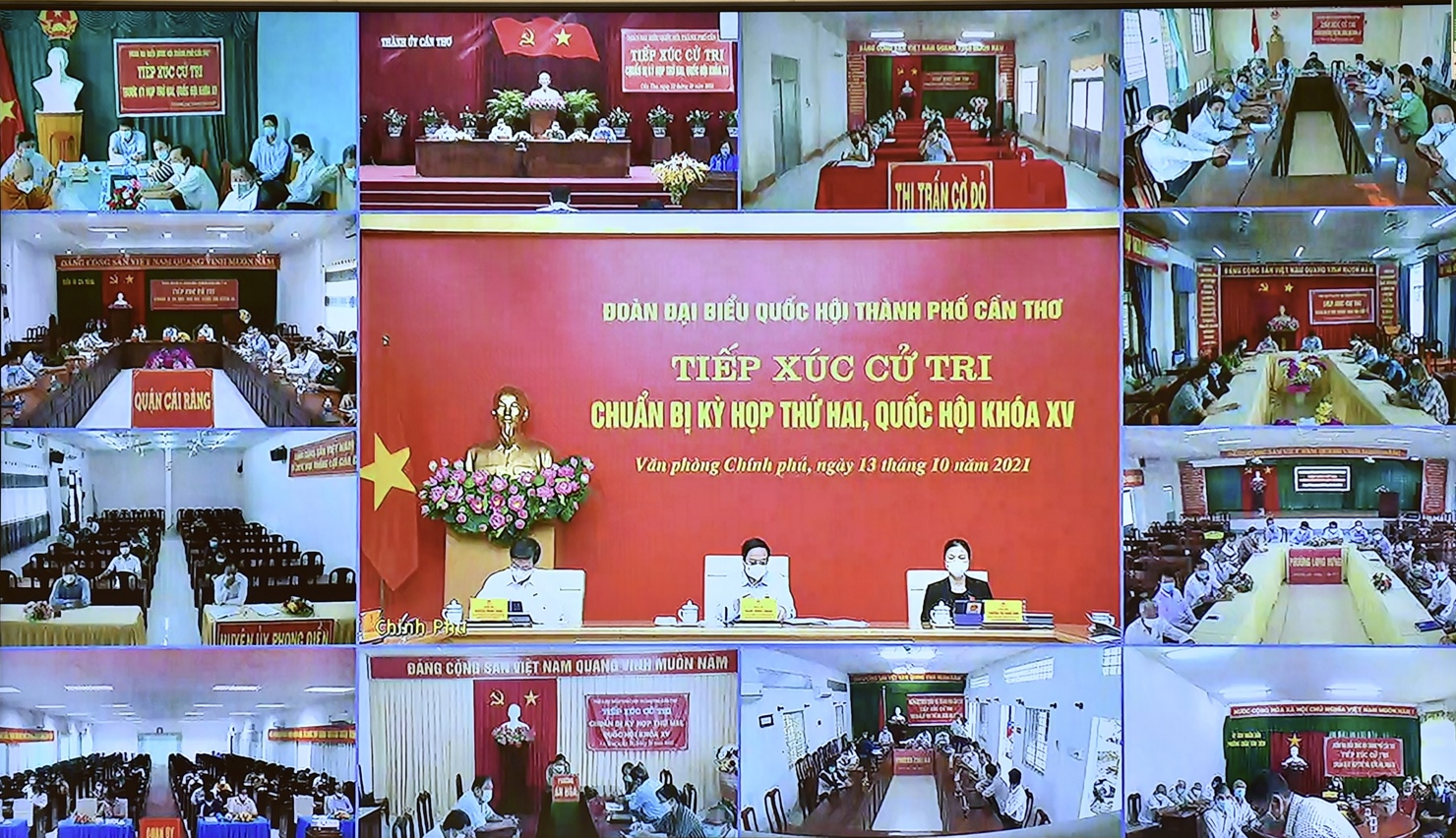 Cuộc tiếp xúc cử tri được tổ chức theo hình thức trực tuyến bảo đảm công tác phòng, chống dịch. Nguồn: chinhphu.vn
