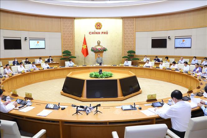 Toàn cảnh phiên họp Chính phủ thường kỳ tháng 10/2021.