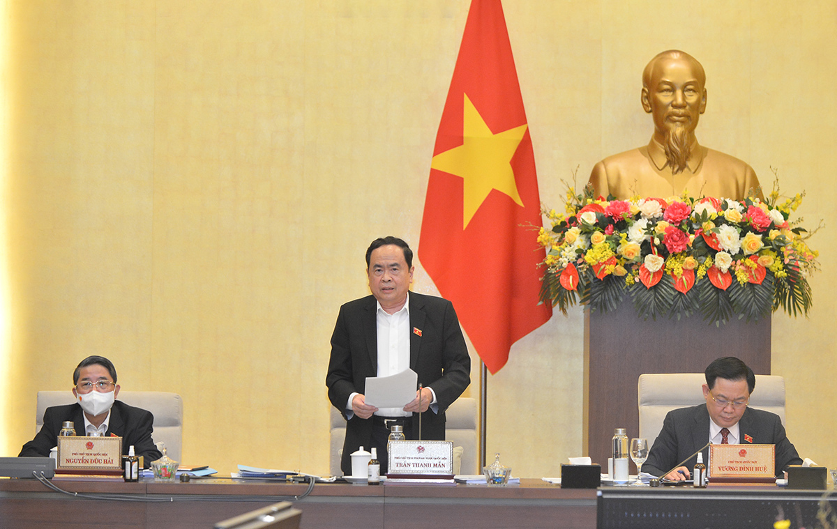 Phó Chủ tịch Thường trực Quốc hội Trần Thanh Mẫn điều hành Phiên họp.