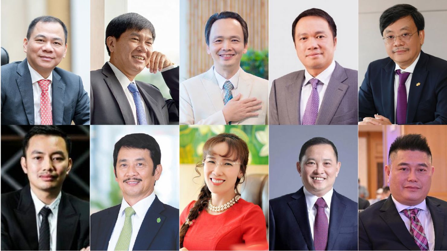 10 doanh nhân nổi bật thị trường chứng khoán Việt Nam 2021