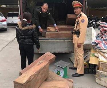 Một vụ vận chuyển gỗ lậu bị lực lượng chức năng phát hiện thu giữ vào tháng 2/2017. .Ảnh minh họa. Nguồn: Internet