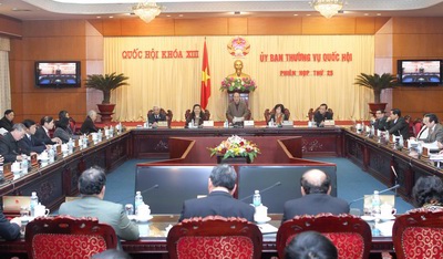 Quang cảnh phiên họp của UBTVQH. Nguồn: baohaiquan.vn