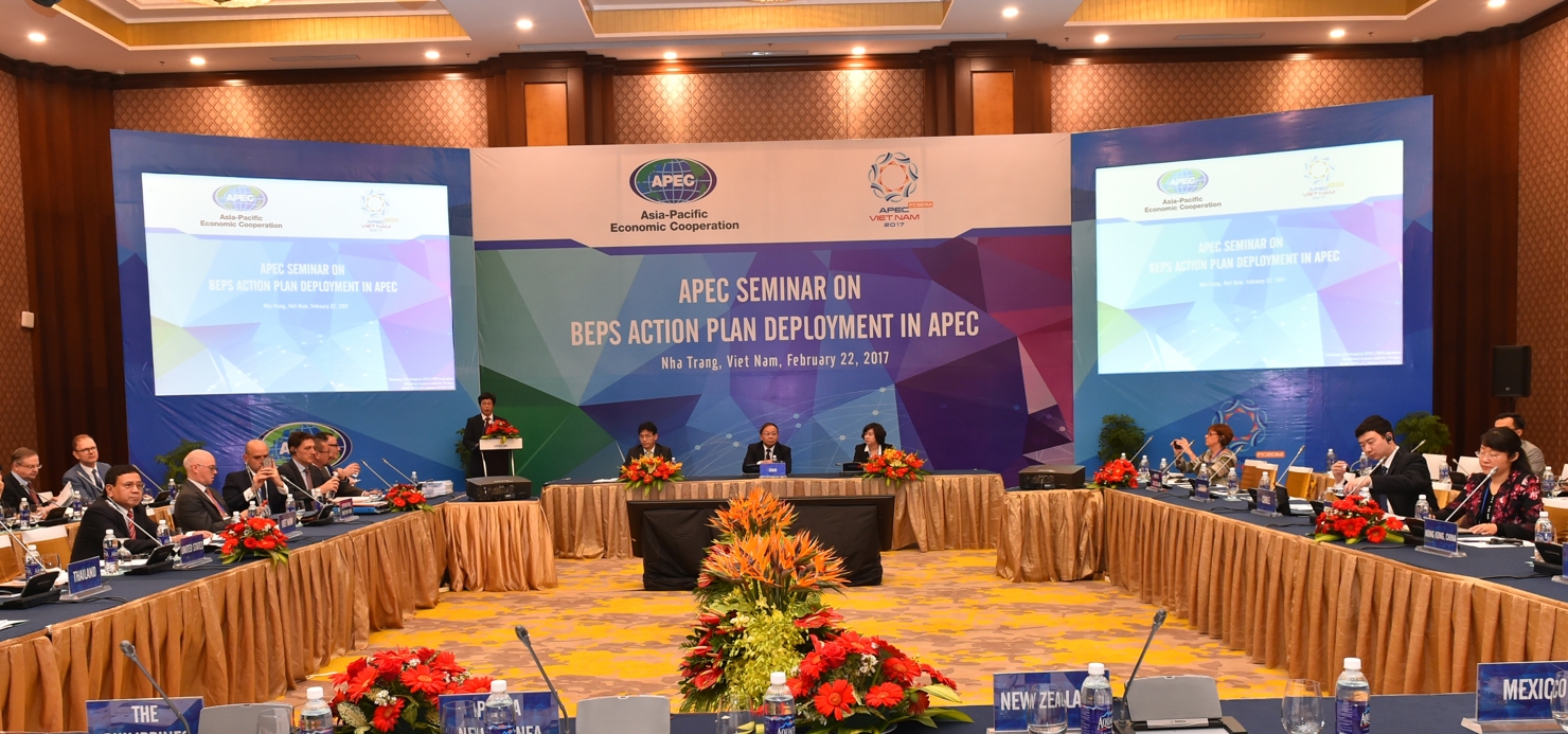 Toàn cảnh Hội thảo 'Triển khai thực hiện kế hoạch hành động BEPS trong APEC" diễn ra tại Nha Trang ngày 22/2/2017.