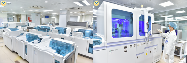 Hệ thống máy xét nghiệm tự động toàn theo tiêu chuẩn ISO 15189:2012 tại Trung tâm Xét nghiệm MEDLATEC.Ảnh: MEDLATEC.