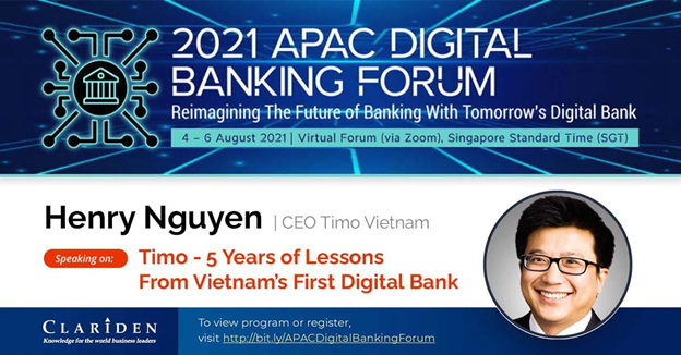 Ông Henry Nguyen – CEO Ngân hàng số Timo chia sẻ tại Diễn đàn Ngân hàng số Châu Á - Thái Bình Dương