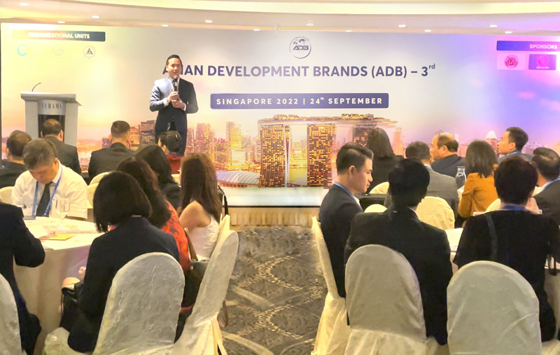 Ông Nguyễn Trung Kiên - Chủ tịch ACM Holdings phát biểu tại diễn đàn Thương hiệu phát triển Châu Á 2022 vừa qua