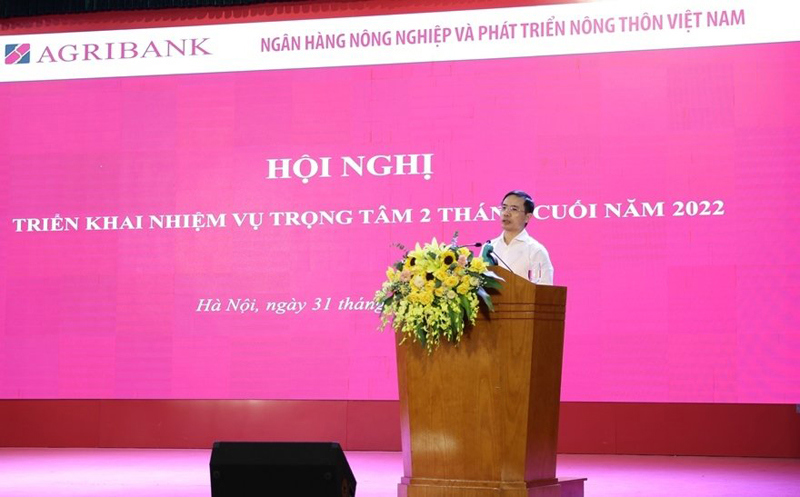 Đồng chí Phạm Đức Ấn - Bí thư Đảng ủy, Chủ tịch Hội đồng thành viên Agribank phát biểu chỉ đạo Hội nghị