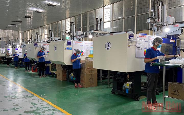 Sản xuất tại Công ty TNHH nhựa Nhị Bình, khu công nghiệp Việt Nam - Singapore II, Bình Dương. Ảnh minh họa: Trịnh Bình.