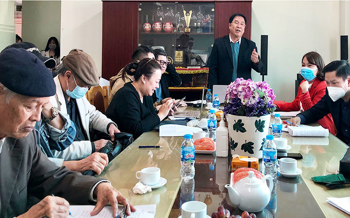 Đại diện VCPMC trao đổi về bản quyền âm nhạc trên môi trường số ngày 9/11 tại Hà Nội. Ảnh: Việt Khôi.