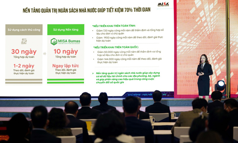 Tổng giám đốc MISA Đinh Thị Thúy chia sẻ về Nền tảng MISA Bumas nâng cao hiệu quả quản lý ngân sách Nhà nước.