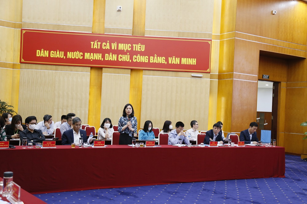 Bà Trần Thị Huệ - Phó Tổng Giám đốc KBNN phát biểu chỉ đạo cuộc họp.