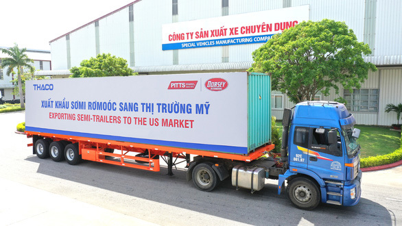 Thaco tiếp tục xuất khẩu lô 50 sơmi rơmoóc sang thị trường Mỹ. Ảnh: Thaco.
