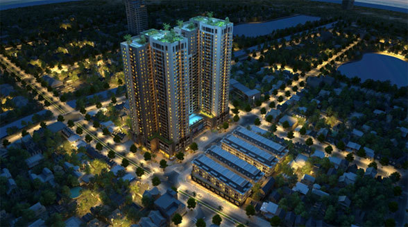 Khi hoàn thành, Goldsilk Complex sẽ là quần thể nổi bật trên đường Vạn Phúc, Hà Đông.