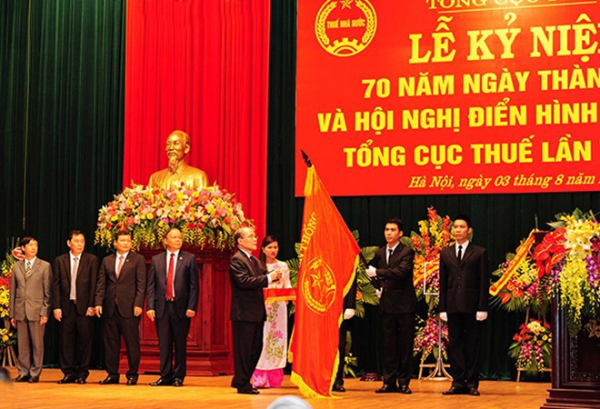 Lễ kỷ niệm 70 năm ngày truyền thống và Hội nghị điển hình tiên tiến Tổng cục Thuế lần thứ IV. Ảnh: T.H.