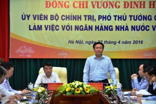 Phó Thủ tướng Vương Đình Huệ phát biểu tại buổi làm việc.