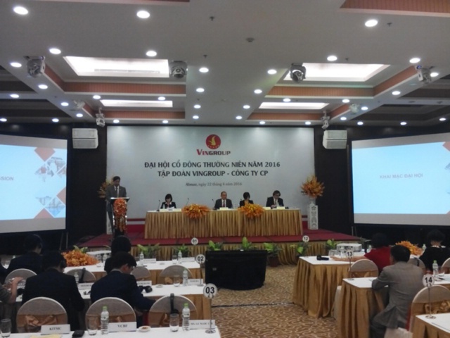 Cuộc họp Đại hội đồng cổ đông Tập đoàn Vingroup diễn ra hôm 22/4.