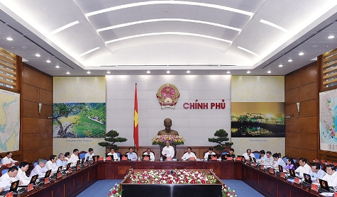 Thủ tướng Nguyễn Xuân Phúc chủ trì phiên họp Chính phủ thường kỳ tháng 4/2016. Ảnh: VGP/Quang Hiếu 