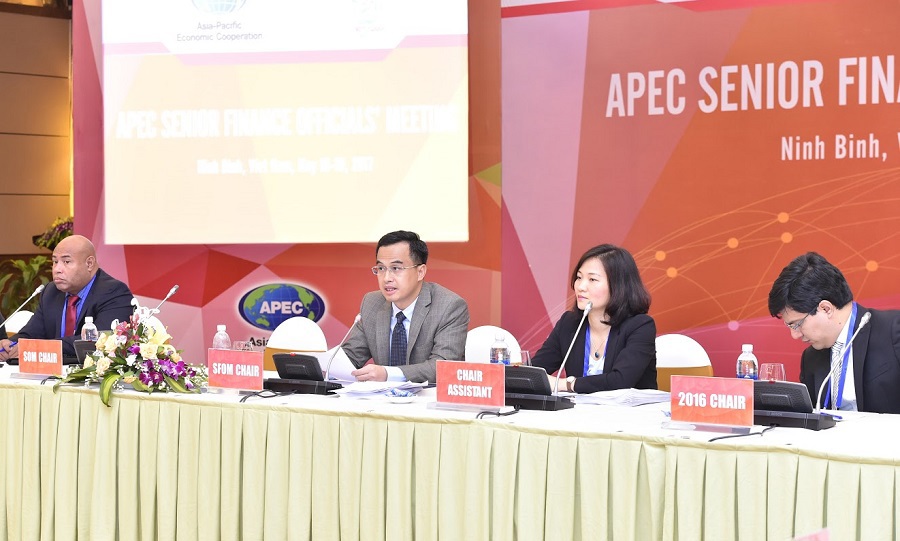 Ông Vũ Nhữ Thăng - Vụ trưởng Vụ Hợp tác quốc tế (Bộ Tài chính) chủ trì Hội nghị.