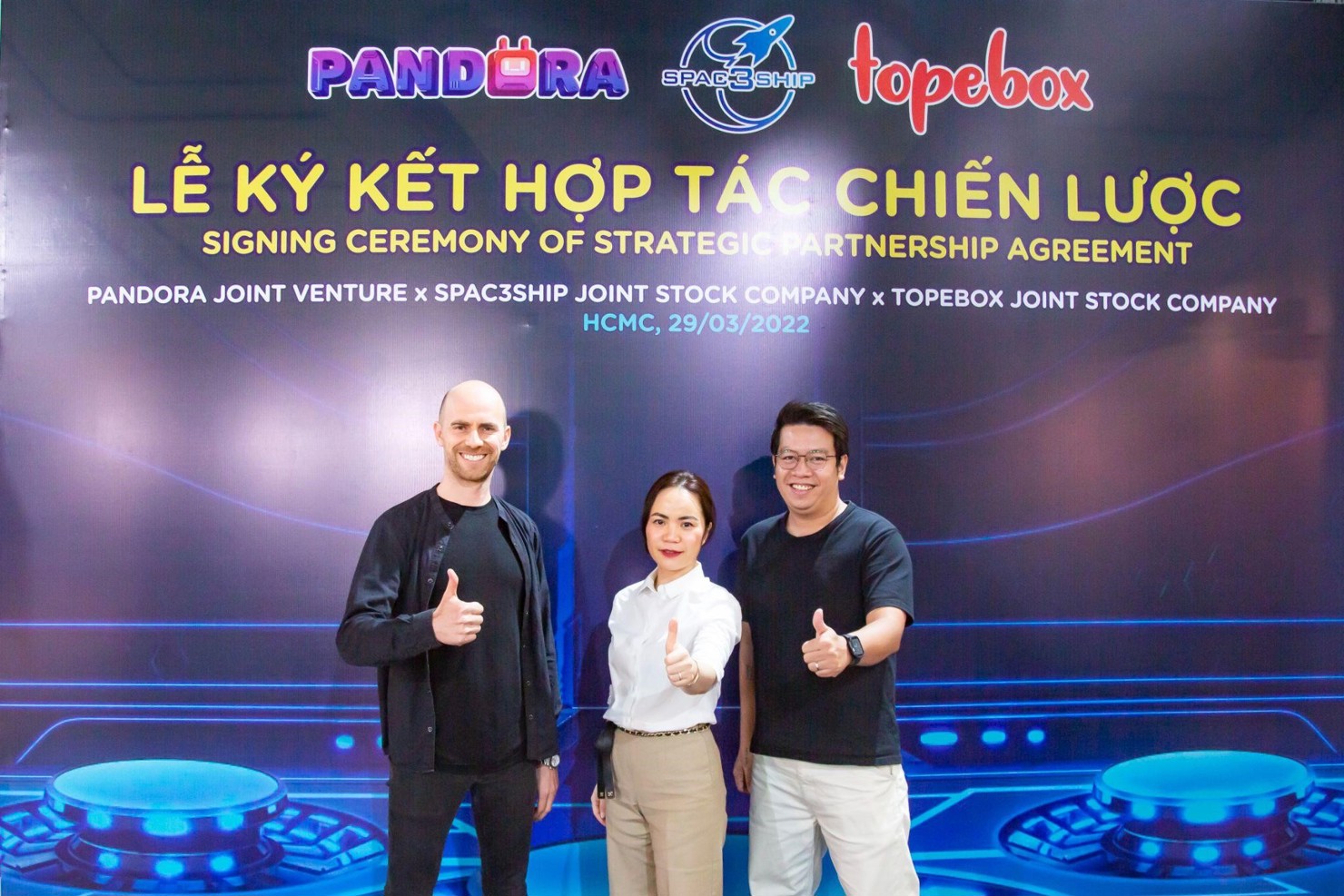 Lãnh đạo của Pandora, SPAC3SHIP và Topebox.