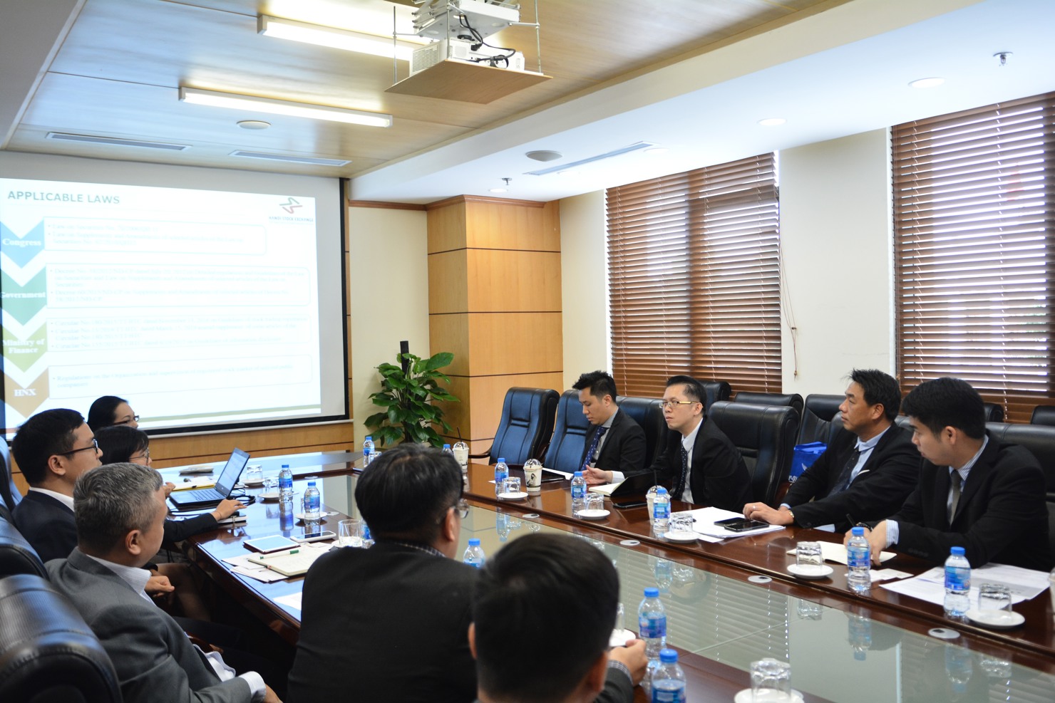 Đoàn công tác Sở Giao dịch Chứng khoán Thái Lan đến thăm và làm việc tại Sở Giao dịch Chứng khoán Hà Nội.
