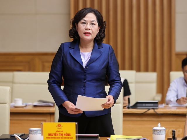 Thống đốc NHNN Việt Nam Nguyễn Thị Hồng cho biết, đến thời điểm 31/05/2022, dư nợ tín dụng đối với lĩnh vực bất động sản tăng 12,31% so với cuối năm 2021. Ảnh: VGP/Nhật Bắc
