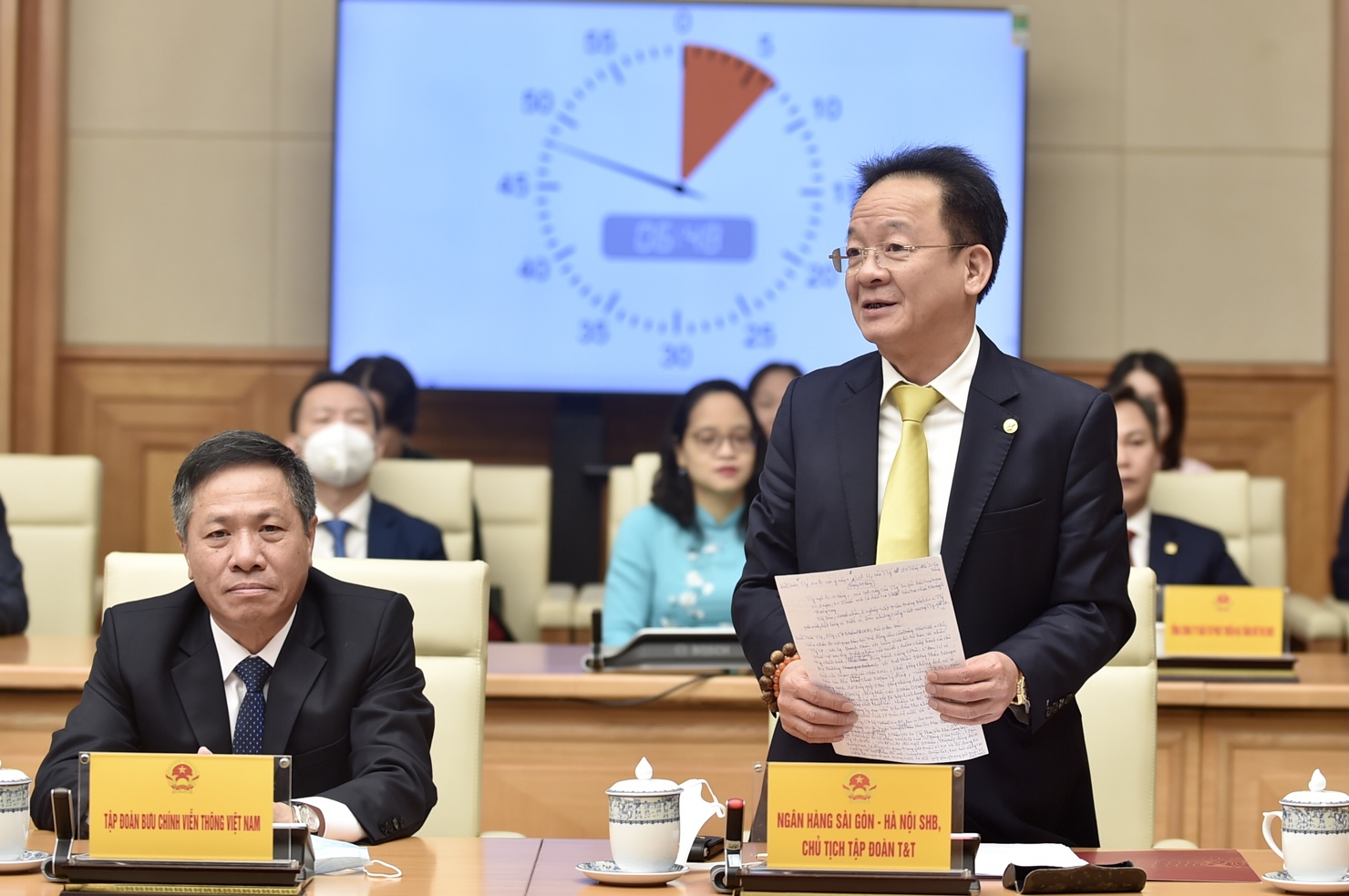 Ông Đỗ Quang Hiển - Chủ tịch HĐQT kiêm Tổng Giám đốc Tập đoàn T&T Group phát biểu tại cuộc gặp.