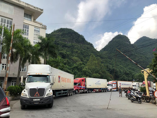 Tại thời điểm ngày 26/12/2021 có khoảng hơn 5.000 xe container hàng hóa xuất khẩu đang ùn tắc tại các khu vực cửa khẩu các tỉnh phía Bắc. Nguồn: nld.com.vn