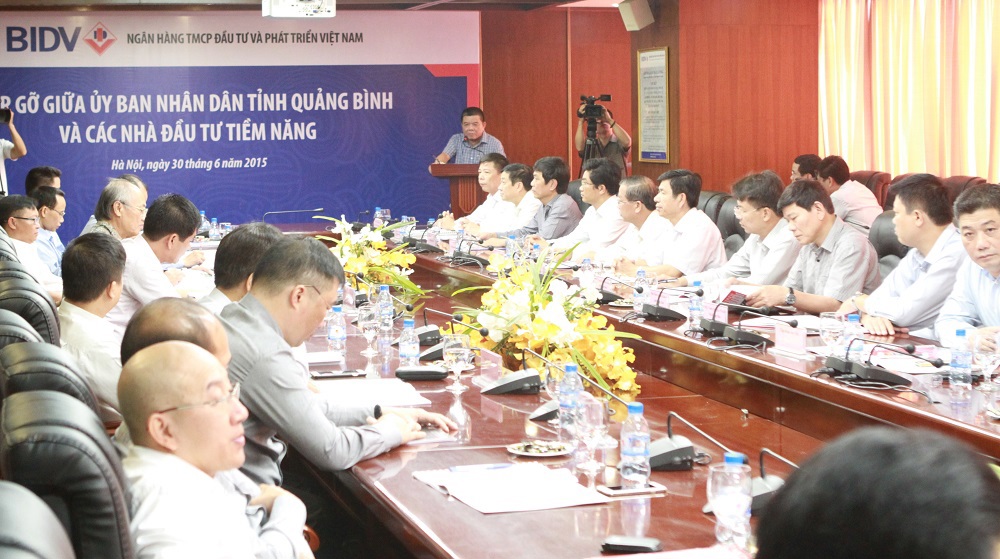 Chương trình gặp gỡ các nhà đầu tư tiềm năng được tổ chức trước thềm Hội nghị xúc tiến đầu tư và quảng bá Du lịch tỉnh Quảng Bình 2015. Nguồn: bidv.com.vn
