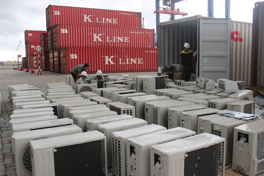 Máy lạnh nhập lậu của công ty Hiệp Bình Phước. Nguồn: baohaiquan.vn