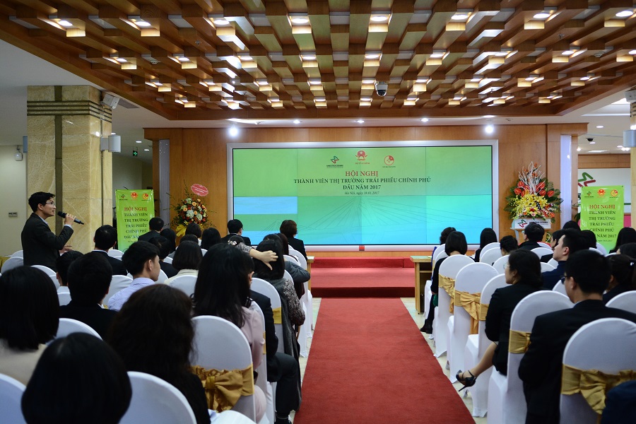 Hội nghị Thành viên thị trường trái phiếu Chính phủ đầu năm 2017 tổ chức hôm 18/1/2017. Nguồn: hnx.vn