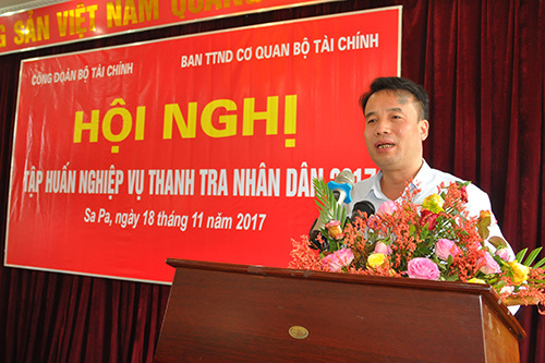 Trưởng Ban Thanh tra nhân dân cơ quan Bộ Tài chính - ông Nguyễn Thế Mạnh giới thiệu những nội dung mới về hoạt động của Ban Thanh tra nhân dân. Ảnh: Đức Minh/thoibaotaichinhvietnam.vn
