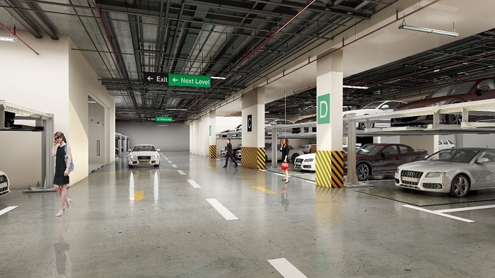 Hầm đỗ xe thông minh với chức năng đặt và giữ chỗ trống trong vòng 30 phút.