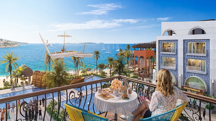 Tầm view kép mang lại giá trị độc tôn cho Vip 18 shophouse Vega City Nha Trang.