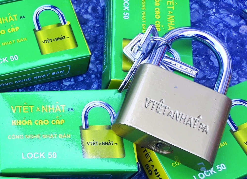 Khóa giả mạo thương hiệu Việt- Nhật trong lô hàng vi phạm nhập khẩu từ Trung Quốc do Đội Kiểm soát chống buôn lậu khu vực miền Bắc (Cục Điều tra chống buôn lậu, Tổng cục Hải quan) và Chi cục Hải quan cửa khẩu cảng Hải Phòng khu vực 2 phát hiện, bắt giữ tháng 6/2021.