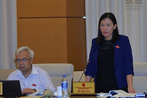 Chủ nhiệm Ủy ban Tư pháp Lê Thị Nga. Nguồn: PV.