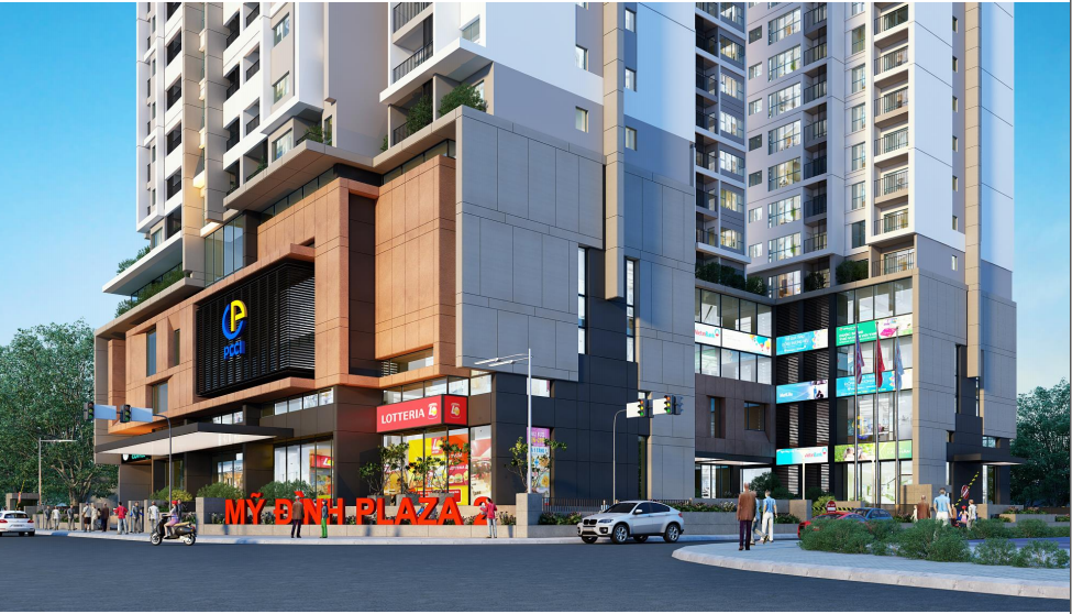 Phối cảnh dự án Mỹ Đình Plaza 2 nằm tại trung tâm Mỹ Đình đông vui, sầm uất