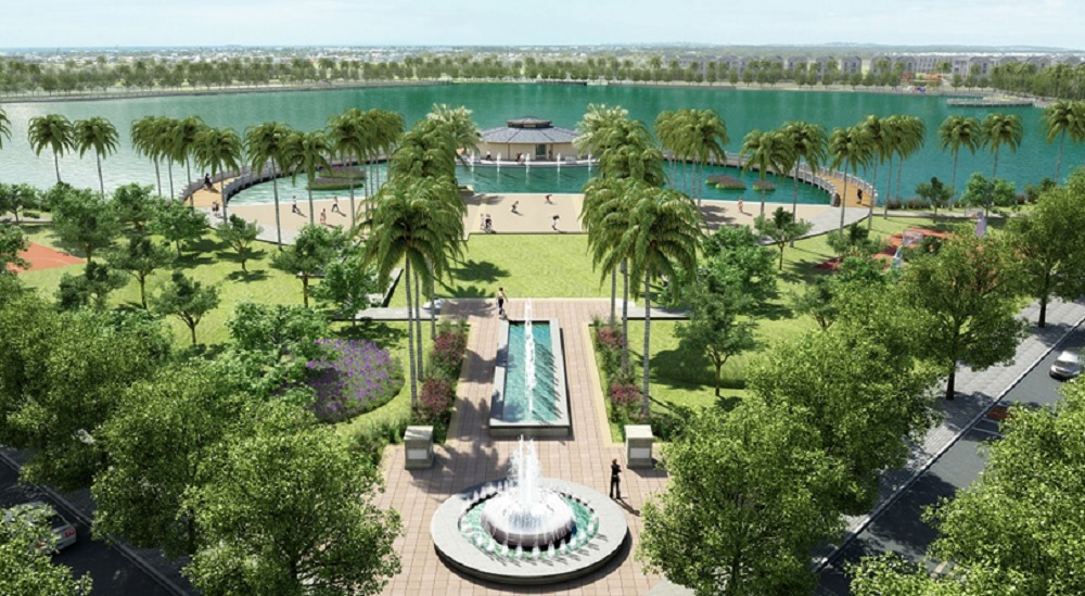 Thảm thực vật đa dạng tại Vinhomes Riverside – The Harmony (Hình ảnh chỉ mang tính chất minh họa).