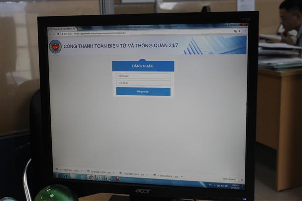 Giao diện trang nộp thuế điện tử 24/7 tại Website của Tổng cục Hải quan để DN đăng ký. Nguồn: PV.