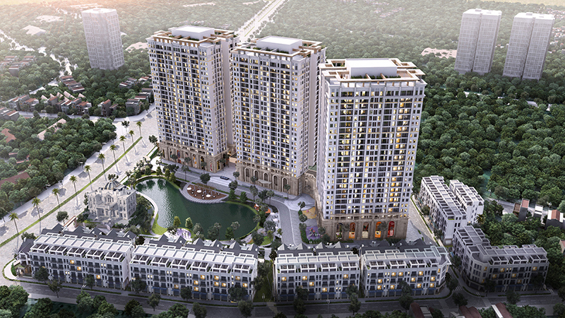 dự án Hateco Apollo bao gồm 3 tòa chung cư cao 25 tầng, có 2 tầng hầm và 2 tầng thương mại, 120 căn liền kề, biệt thự và shophouse.