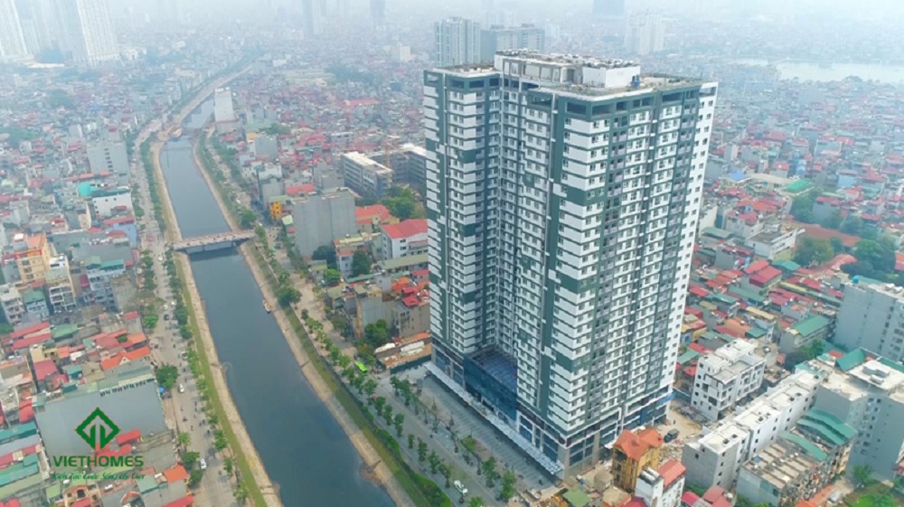 Tổng quan tòa nhà dự án Riverside Garden (349 Vũ Tông Phan, Khương Đình, Thanh Xuân, Hà Nội).