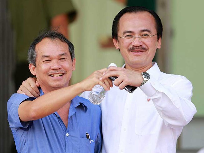 Ông Đoàn Nguyên Đức (bầu Đức) - Chủ tịch Tập đoàn Hoàng Anh Gia Lai và ông Võ Quốc Thắng (bầu Thắng) - Chủ tịch Tập đoàn Đồng Tâm.