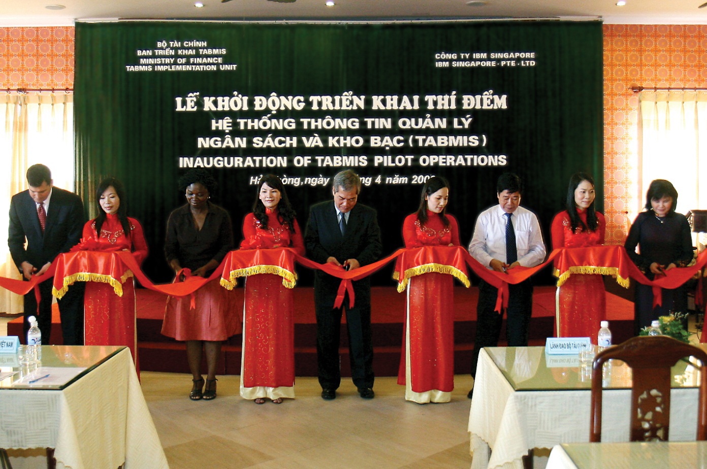 Lễ khởi động triển khai thí điểm hệ thống TABMIS tại Hải Phòng (năm 2009).