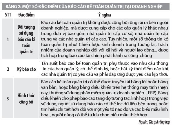 Tổ chức hệ thống báo cáo kế toán quản trị tại doanh nghiệp hiện nay - Ảnh 3
