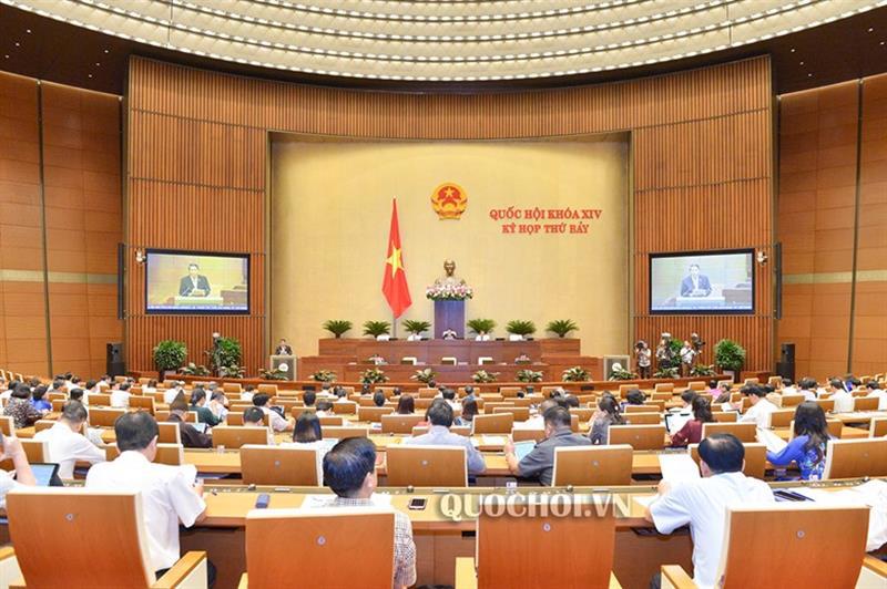 Quốc hội nghe trình bày báo cáo giải trình, tiếp thu, chỉnh lý dự án Luật Quản lý thuế (sửa đổi). Nguồn: quochoi.vn