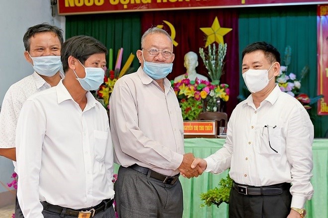 Bộ trưởng Hồ Đức Phớc tiếp xúc cử tri tại xã Bình Hòa, huyện Tây Sơn, tỉnh Bình Định ngày 12/5/2021.