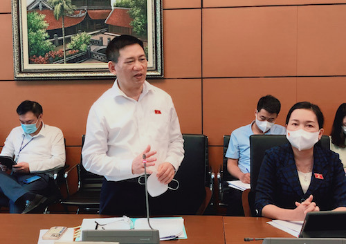 Bộ trưởng Bộ Tài chính Hồ Đức Phớc phát biểu tại cuộc họp tổ chiều ngày 22/7/2021. Nguồn: internet