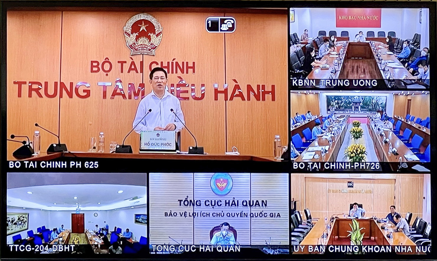 Hội nghị trực tuyến đánh giá tình hình thực hiện công tác 7 tháng và triển khai các trương trình kế hoạch công tác tháng 8 của Bộ Tài chính.