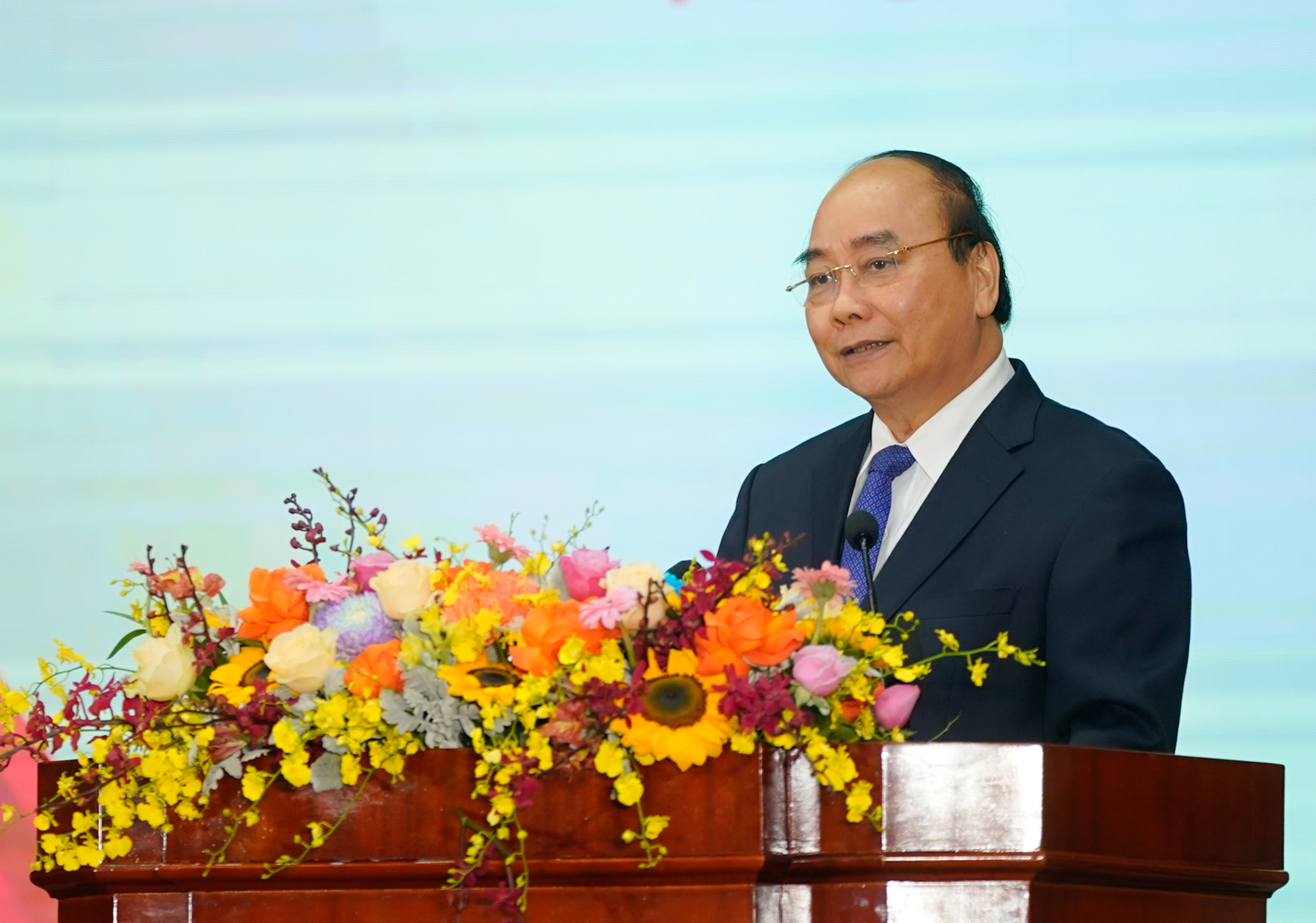 Thủ tướng Nguyễn Xuân Phúc phát biểu tại Đại hội. Ảnh: VGP/Quang Hiếu